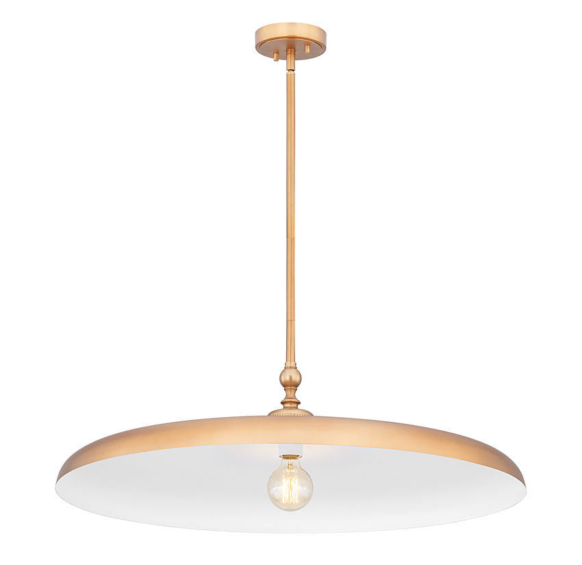 Z-Lite Camden 32" 1-Light Rubbed Brass Steel Pendant Light