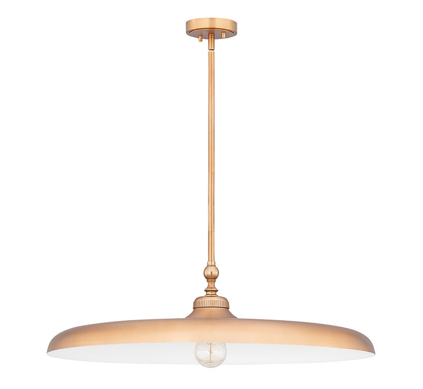 Z-Lite Camden 32" 1-Light Rubbed Brass Steel Pendant Light
