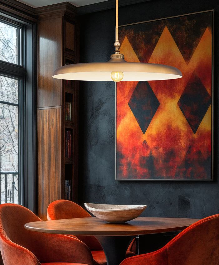 Z-Lite Camden 32" 1-Light Rubbed Brass Steel Pendant Light