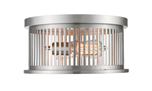 Z-Lite Camellia 13" 2-Light Brushed Nickel Steel Flush Mount Lighting