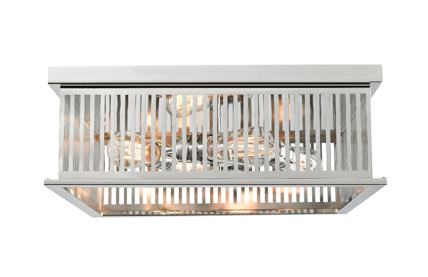 Z-Lite Camellia 18" 4-Light Polished Nickel Steel Flush Mount Lighting