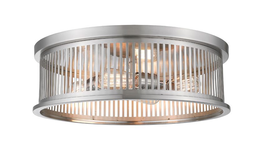 Z-Lite Camellia 20" 4-Light Brushed Nickel Steel Flush Mount Lighting