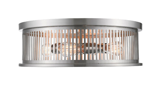 Z-Lite Camellia 20" 4-Light Brushed Nickel Steel Flush Mount Lighting