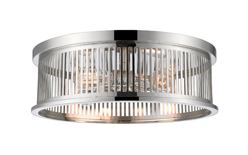 Z-Lite Camellia 20" 4-Light Polished Nickel Steel Flush Mount Lighting