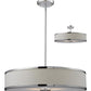 Z-Lite Cameo 24" 3-Light Chrome Pendant Light With White Linen Fabric Shade