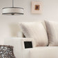 Z-Lite Cameo 24" 3-Light Factory Bronze Pendant Light With Crème Linen Fabric Shade