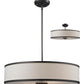 Z-Lite Cameo 24" 3-Light Factory Bronze Pendant Light With Crème Linen Fabric Shade