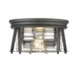 Z-Lite Cape Harbor 12" 2-Light Bronze Flush Mount Lighting With Clear Glass Shade