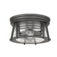 Z-Lite Cape Harbor 12" 2-Light Bronze Flush Mount Lighting With Clear Glass Shade