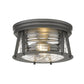 Z-Lite Cape Harbor 12" 2-Light Bronze Flush Mount Lighting With Clear Glass Shade