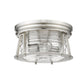 Z-Lite Cape Harbor 12" 2-Light Brushed Nickel Flush Mount Lighting With Clear Glass Shade