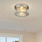 Z-Lite Cape Harbor 12" 2-Light Brushed Nickel Flush Mount Lighting With Clear Glass Shade