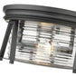 Z-Lite Cape Harbor 12" 2-Light Matte Black Flush Mount Lighting With Clear Glass Shade