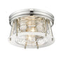 Z-Lite Cape Harbor 12" 2-Light Polished Nickel Flush Mount Lighting With Clear Glass Shade