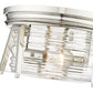 Z-Lite Cape Harbor 12" 2-Light Polished Nickel Flush Mount Lighting With Clear Glass Shade