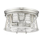 Z-Lite Cape Harbor 12" 2-Light Polished Nickel Flush Mount Lighting With Clear Glass Shade