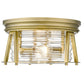 Z-Lite Cape Harbor 12" 2-Light Rubbed Brass Flush Mount Lighting With Clear Glass Shade