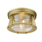 Z-Lite Cape Harbor 12" 2-Light Rubbed Brass Flush Mount Lighting With Clear Glass Shade