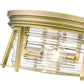 Z-Lite Cape Harbor 12" 2-Light Rubbed Brass Flush Mount Lighting With Clear Glass Shade