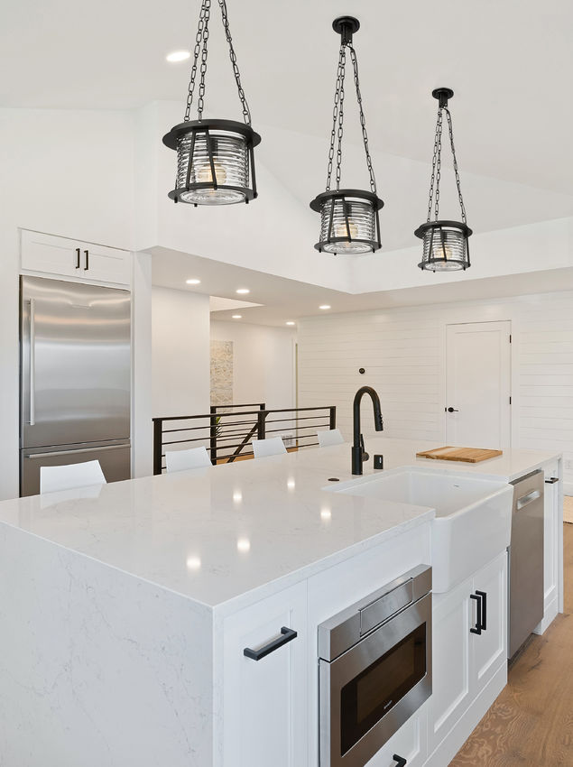 Z-Lite Cape Harbor 13" 1-Light Matte Black Steel and Water Hammered Glass Shade Pendant Light