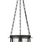 Z-Lite Cape Harbor 13" 1-Light Matte Black Steel and Water Hammered Glass Shade Pendant Light