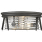 Z-Lite Cape Harbor 16" 3-Light Bronze Flush Mount Lighting With Clear Glass Shade