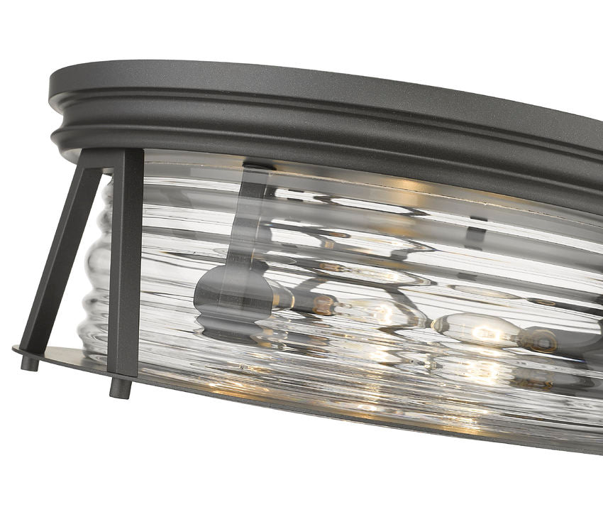 Z-Lite Cape Harbor 16" 3-Light Bronze Flush Mount Lighting With Clear Glass Shade