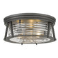 Z-Lite Cape Harbor 16" 3-Light Bronze Flush Mount Lighting With Clear Glass Shade