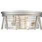 Z-Lite Cape Harbor 16" 3-Light Brushed Nickel Flush Mount Lighting With Clear Glass Shade