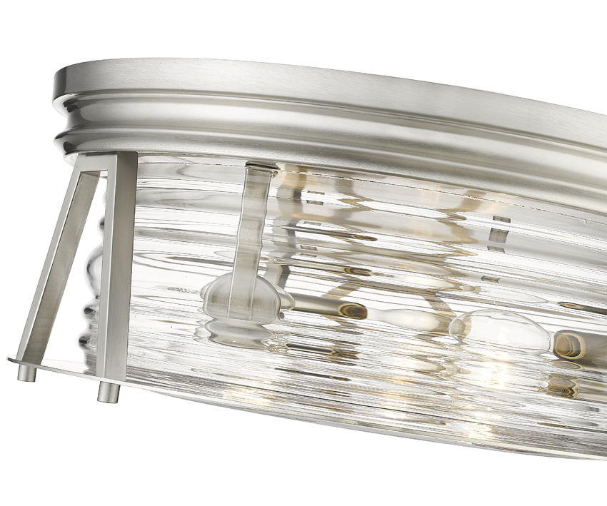 Z-Lite Cape Harbor 16" 3-Light Brushed Nickel Flush Mount Lighting With Clear Glass Shade