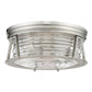 Z-Lite Cape Harbor 16" 3-Light Brushed Nickel Flush Mount Lighting With Clear Glass Shade