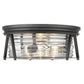 Z-Lite Cape Harbor 16" 3-Light Matte Black Flush Mount Lighting With Clear Glass Shade