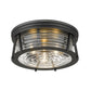 Z-Lite Cape Harbor 16" 3-Light Matte Black Flush Mount Lighting With Clear Glass Shade