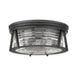 Z-Lite Cape Harbor 16" 3-Light Matte Black Flush Mount Lighting With Clear Glass Shade