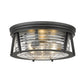 Z-Lite Cape Harbor 16" 3-Light Matte Black Flush Mount Lighting With Clear Glass Shade