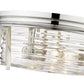 Z-Lite Cape Harbor 16" 3-Light Polished Nickel Flush Mount Lighting With Clear Glass Shade