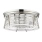 Z-Lite Cape Harbor 16" 3-Light Polished Nickel Flush Mount Lighting With Clear Glass Shade