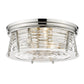 Z-Lite Cape Harbor 16" 3-Light Polished Nickel Flush Mount Lighting With Clear Glass Shade