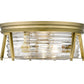 Z-Lite Cape Harbor 16" 3-Light Rubbed Brass Flush Mount Lighting With Clear Glass Shade