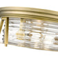 Z-Lite Cape Harbor 16" 3-Light Rubbed Brass Flush Mount Lighting With Clear Glass Shade