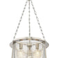 Z-Lite Cape Harbor 18" 3-Light Brushed Nickel Steel and Water Hammered Glass Shade Pendant Light