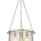 Z-Lite Cape Harbor 18" 3-Light Brushed Nickel Steel and Water Hammered Glass Shade Pendant Light
