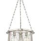 Z-Lite Cape Harbor 18" 3-Light Brushed Nickel Steel and Water Hammered Glass Shade Pendant Light