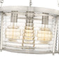 Z-Lite Cape Harbor 18" 3-Light Brushed Nickel Steel and Water Hammered Glass Shade Pendant Light