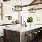 Z-Lite Cape Harbor 18" 3-Light Matte Black Steel and Water Hammered Glass Shade Pendant Light