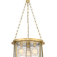 Z-Lite Cape Harbor 18" 3-Light Rubbed Brass Steel and Water Hammered Glass Shade Pendant Light