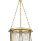 Z-Lite Cape Harbor 18" 3-Light Rubbed Brass Steel and Water Hammered Glass Shade Pendant Light