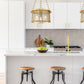 Z-Lite Cape Harbor 18" 3-Light Rubbed Brass Steel and Water Hammered Glass Shade Pendant Light