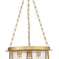 Z-Lite Cape Harbor 18" 3-Light Rubbed Brass Steel and Water Hammered Glass Shade Pendant Light