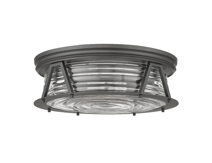 Z-Lite Cape Harbor 20" 4-Light Bronze Flush Mount Lighting With Clear Glass Shade